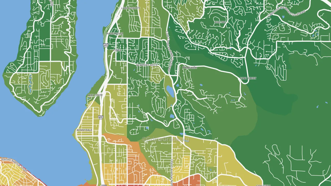 Newcastle, WA Map of Vandalism Rates