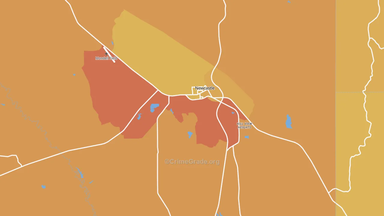 Newcastle, WY Map of Vandalism Rates