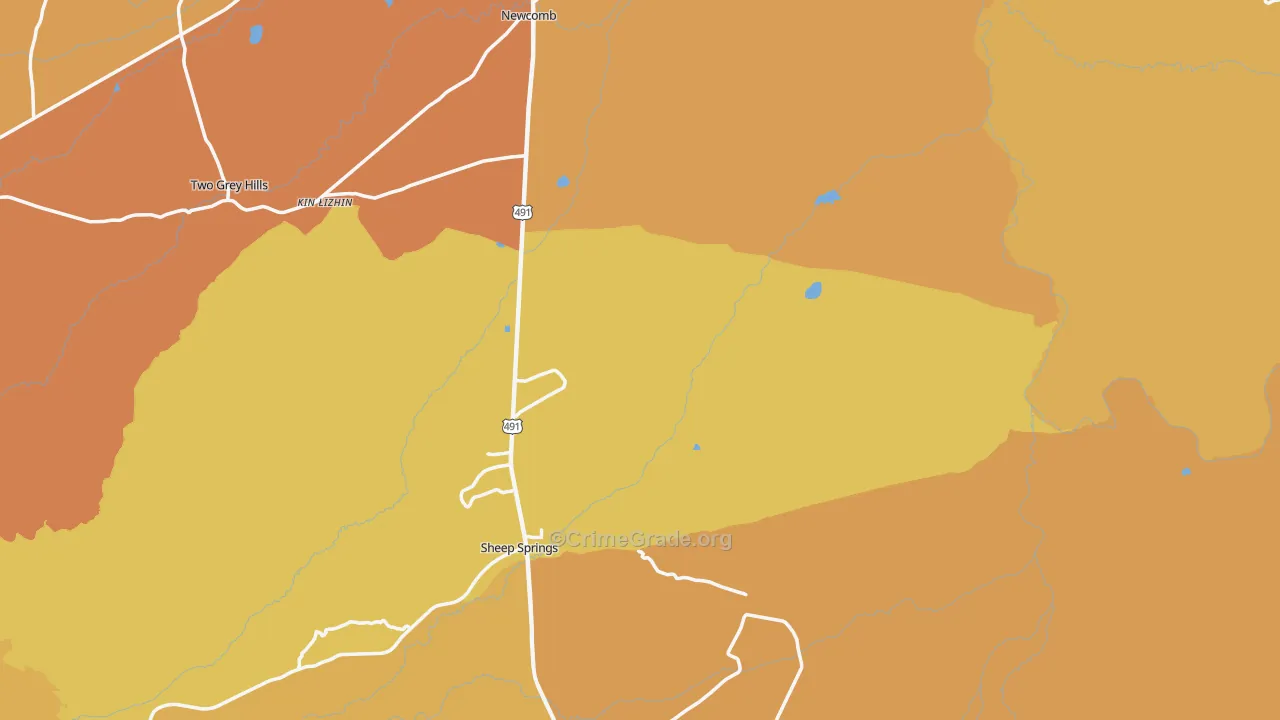 Newcomb, NM Map of Vandalism Rates
