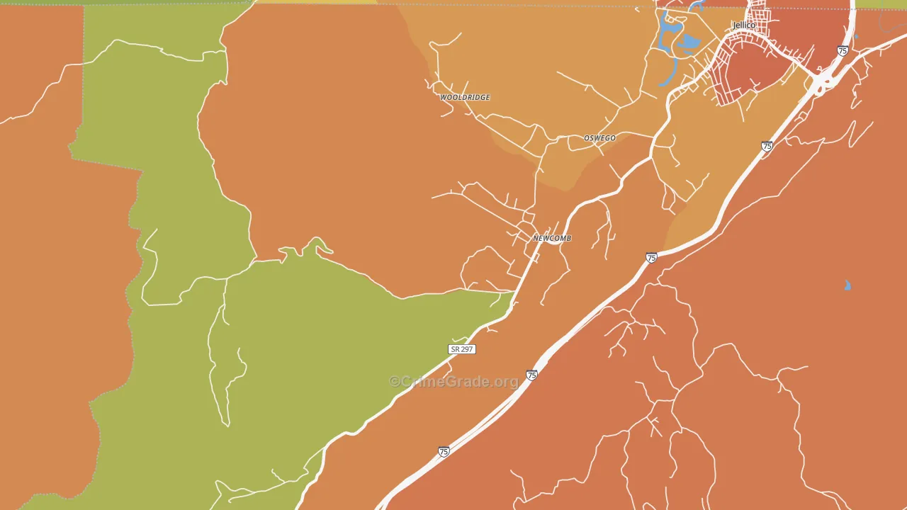 Newcomb, TN Map of Vandalism Rates
