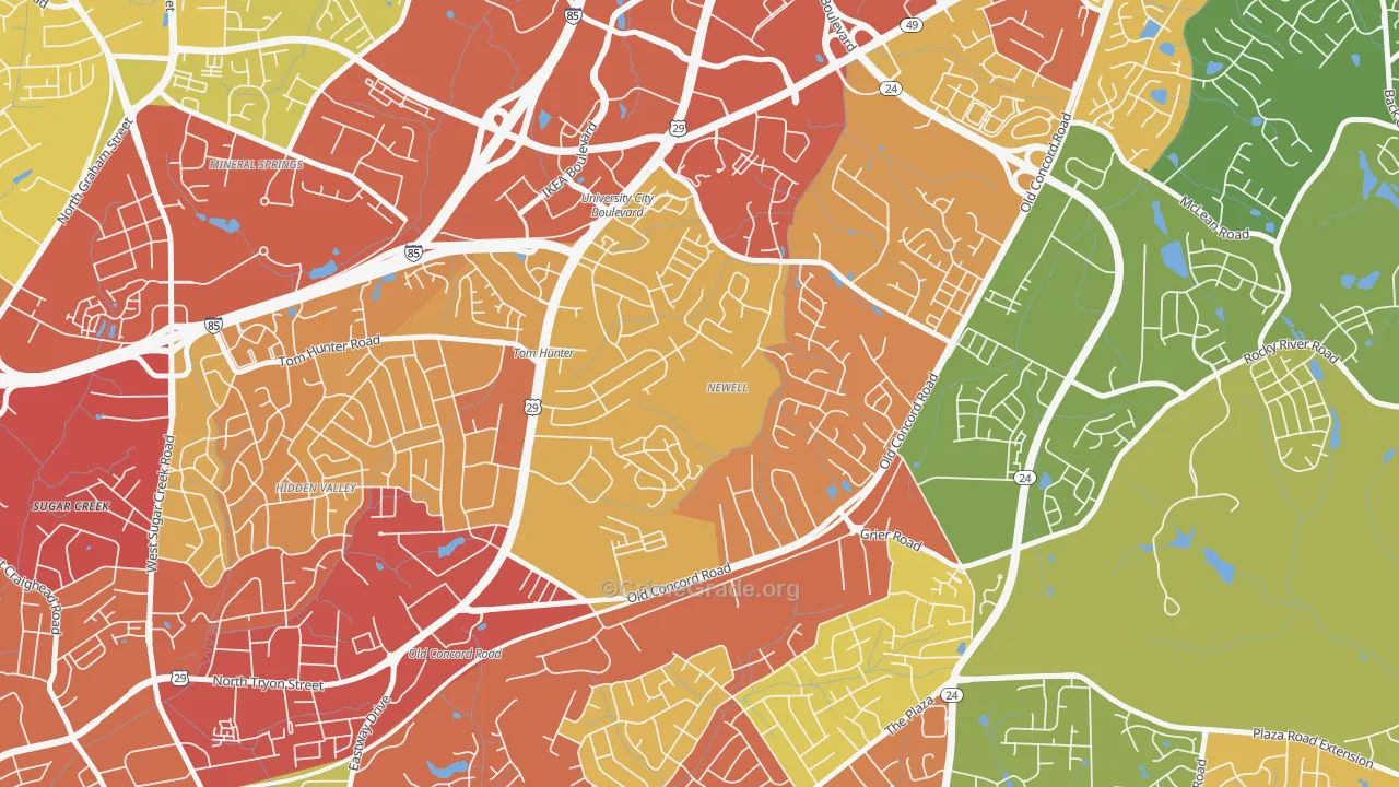 Newell South, Charlotte, NC Map of Vandalism Rates
