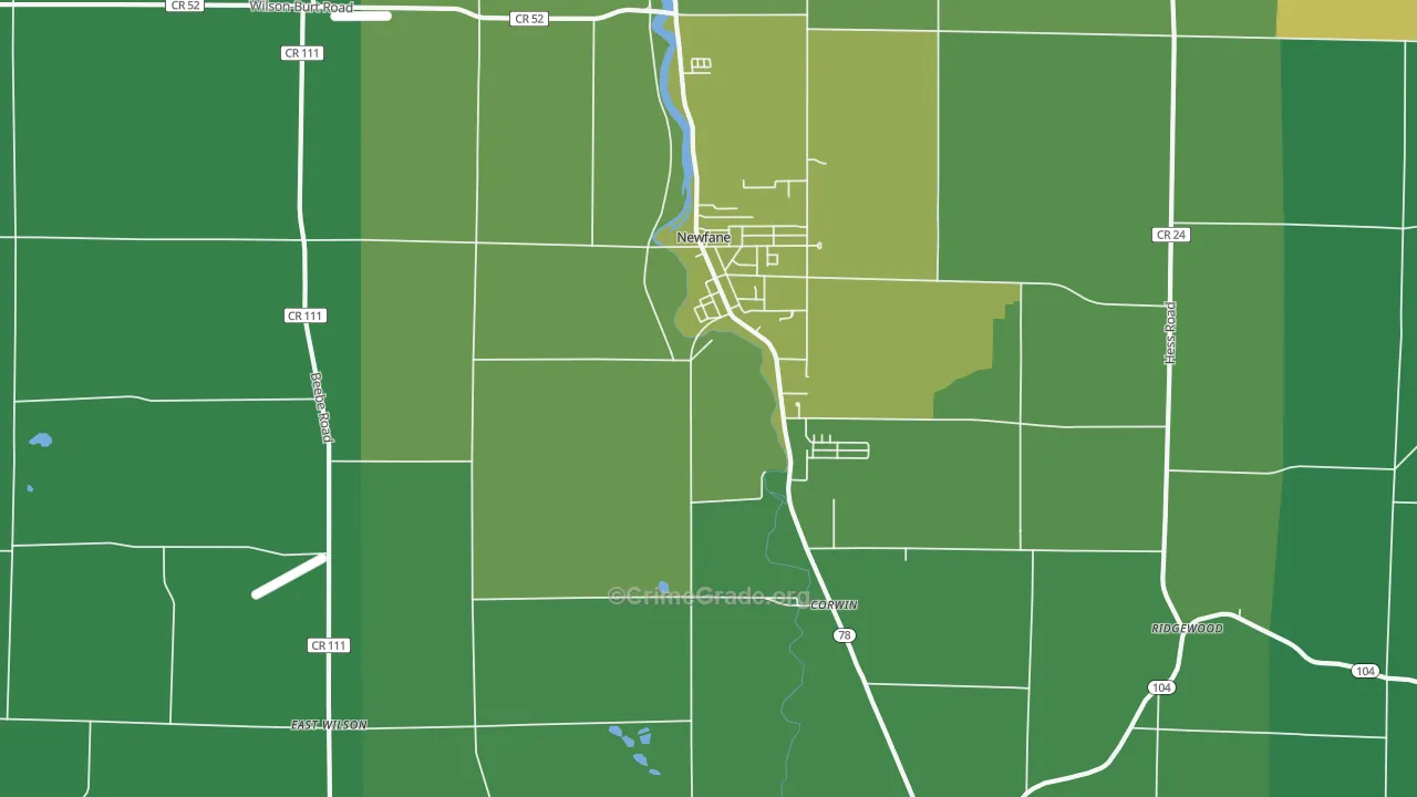 Newfane, NY Map of Vandalism Rates