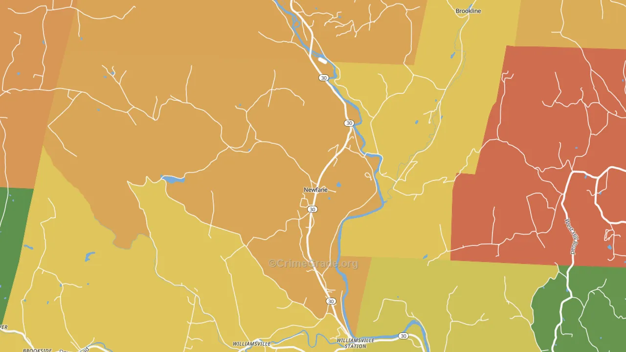 Newfane, VT Map of Vandalism Rates
