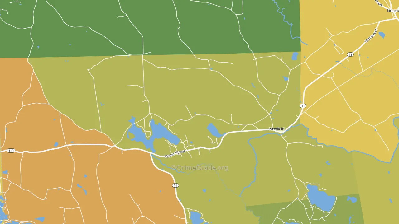 Newfield, ME Map of Vandalism Rates