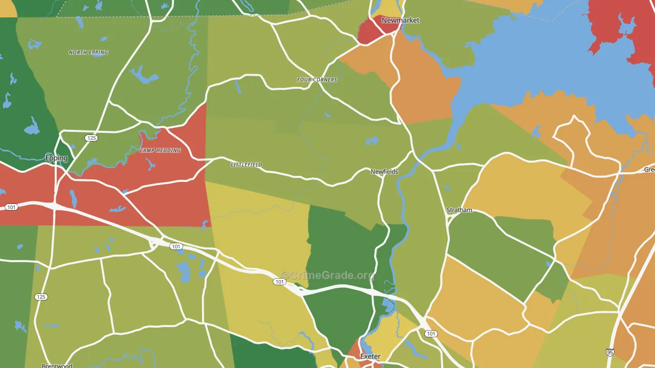 Newfields, NH Map of Vandalism Rates
