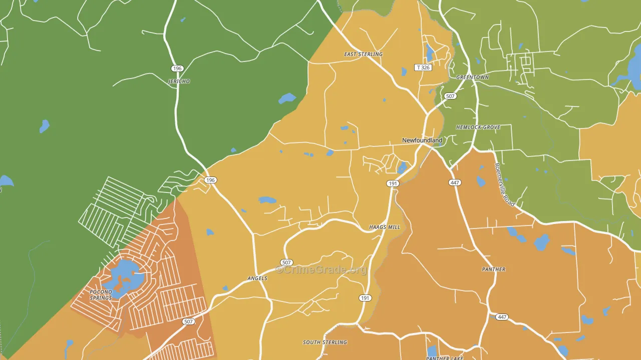 Newfoundland, PA Map of Vandalism Rates