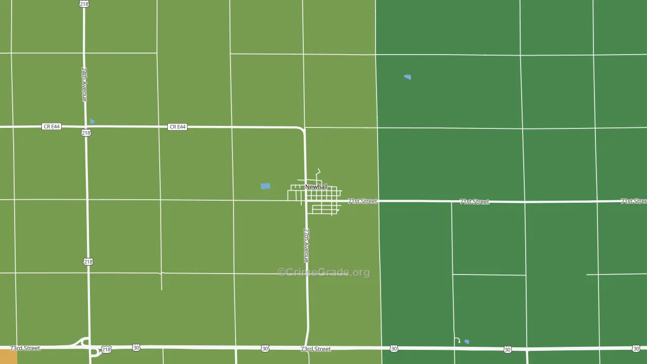 Newhall, IA Map of Vandalism Rates