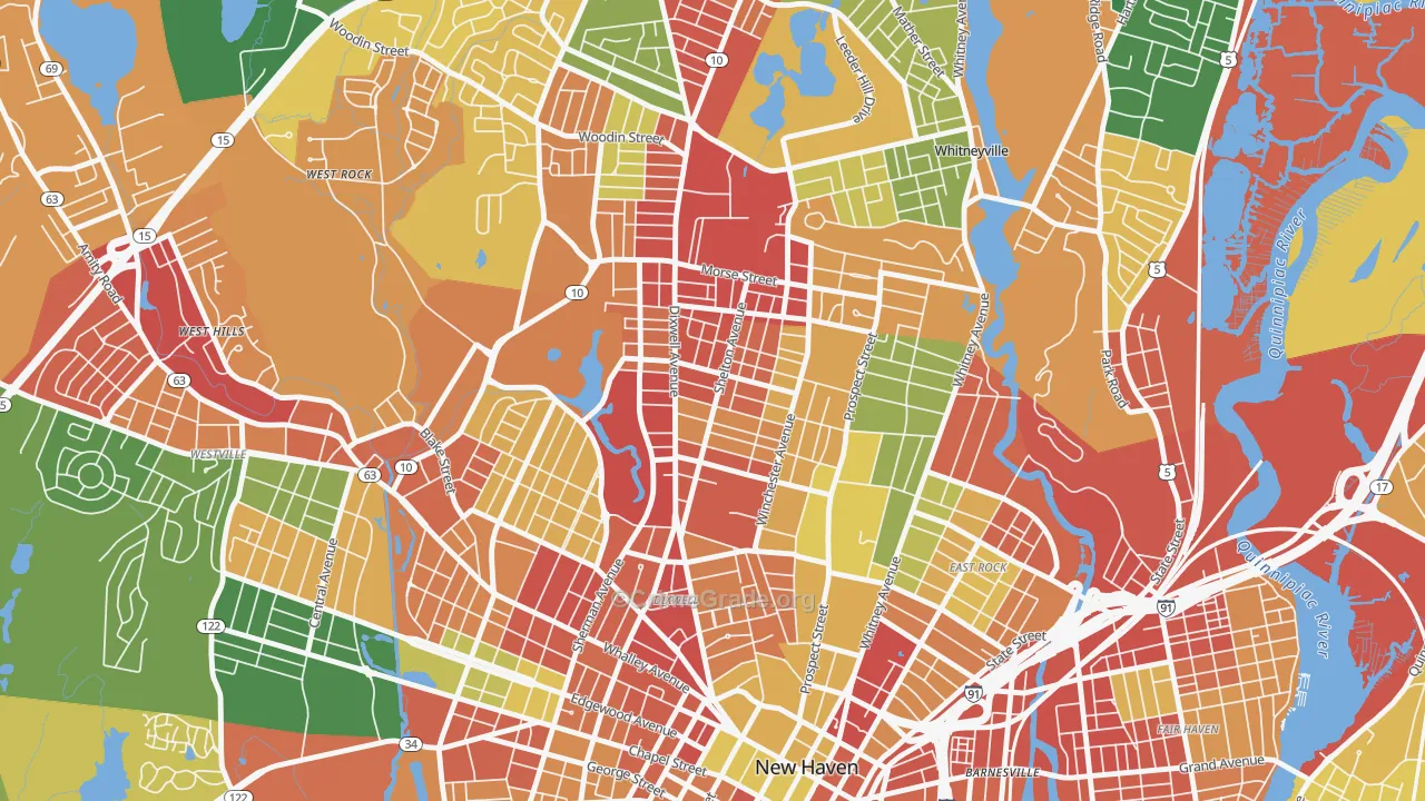Newhallville, New Haven, CT Map of Vandalism Rates