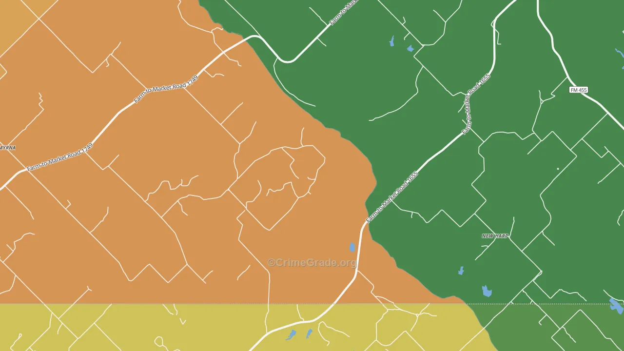 Newharp, TX Map of Vandalism Rates