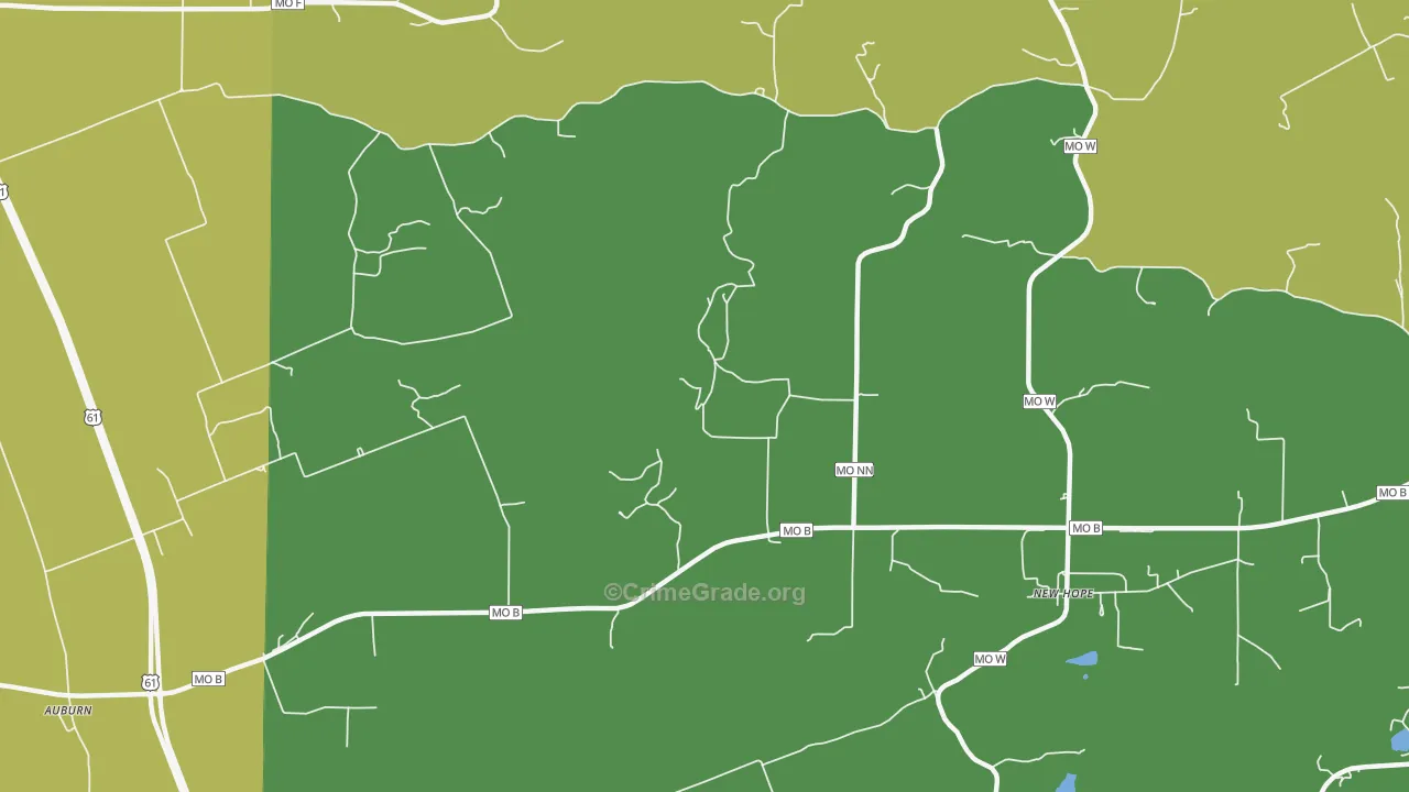 Newhope, MO Map of Vandalism Rates
