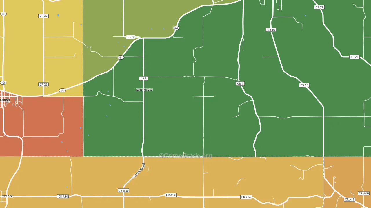 Newhouse, MN Map of Vandalism Rates