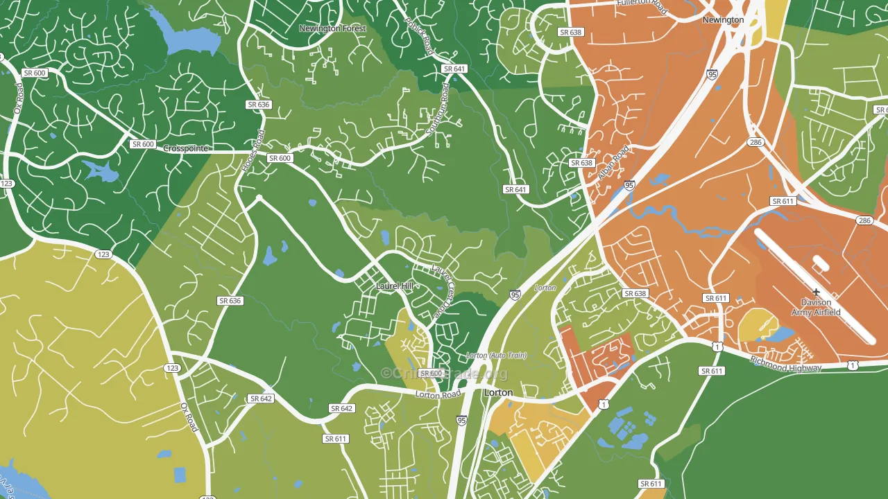 Newington Forest, VA Map of Vandalism Rates