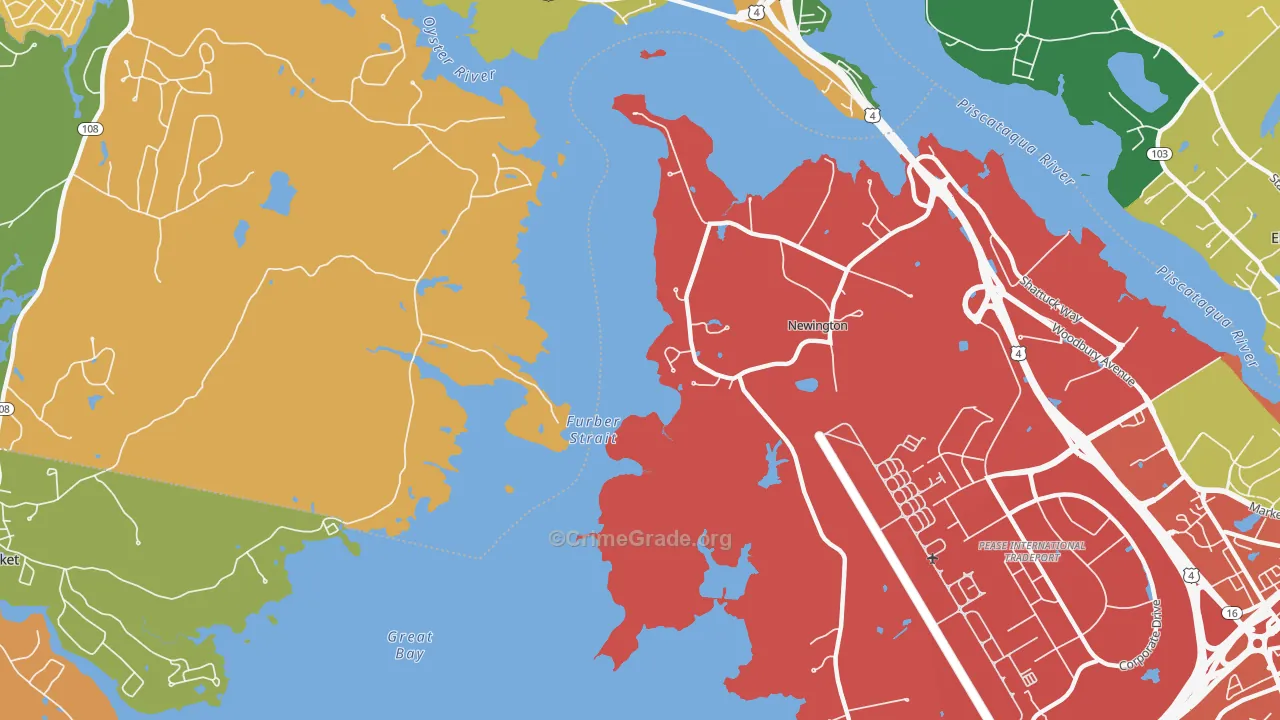 Newington, NH Map of Vandalism Rates