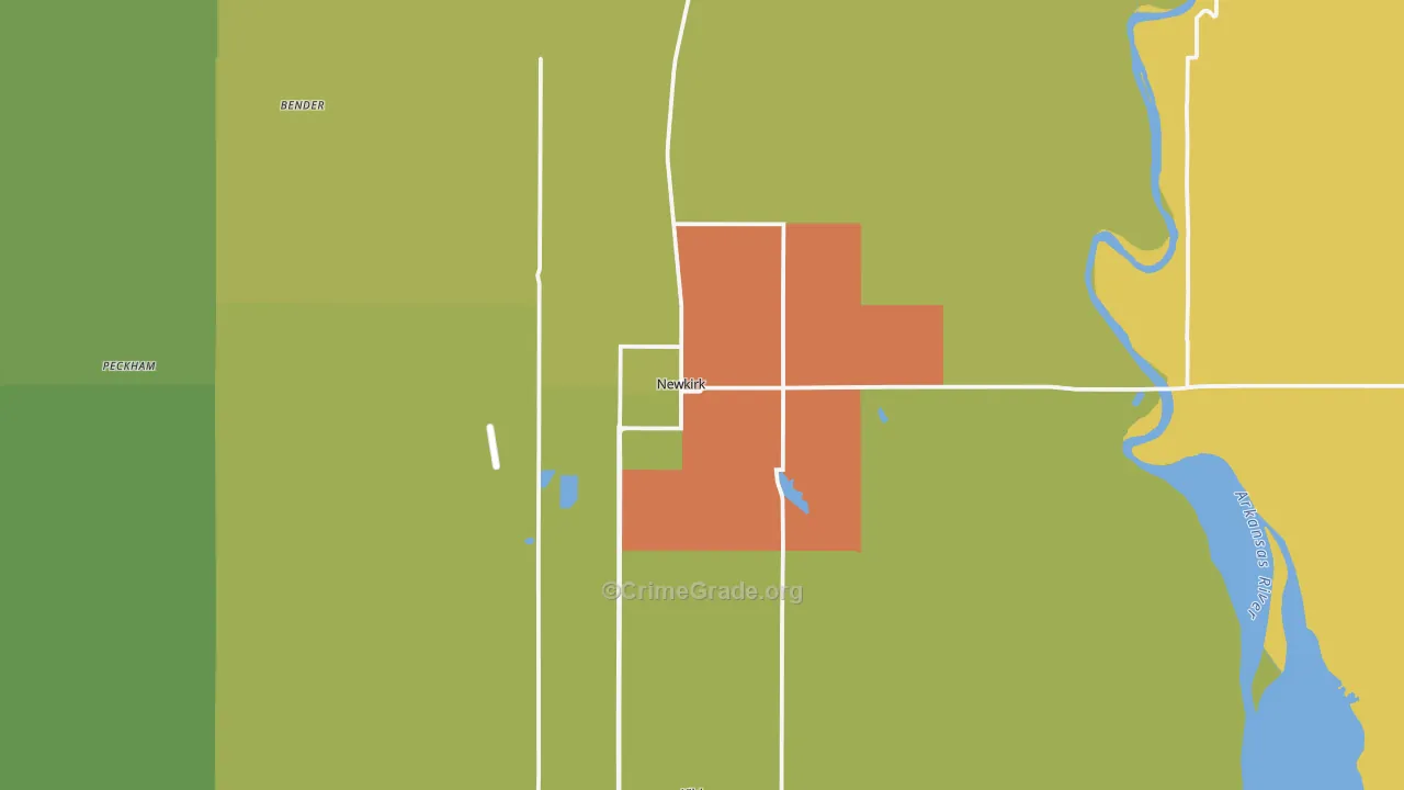 Newkirk, OK Map of Vandalism Rates