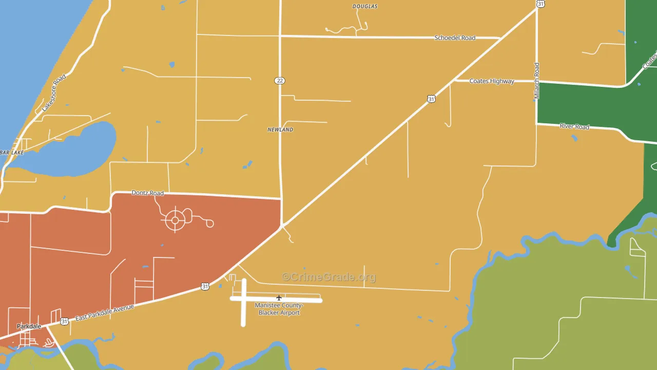 Newland, MI Map of Vandalism Rates
