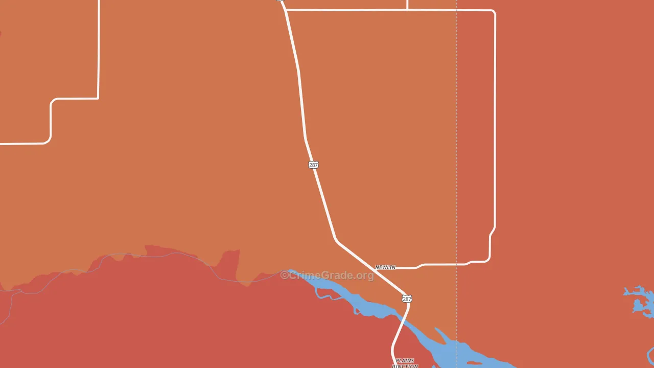 Newlin, TX Map of Vandalism Rates