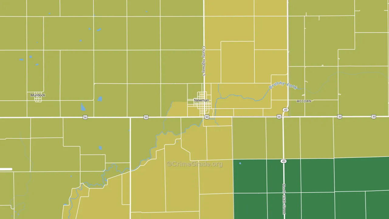 Newman, IL Map of Vandalism Rates