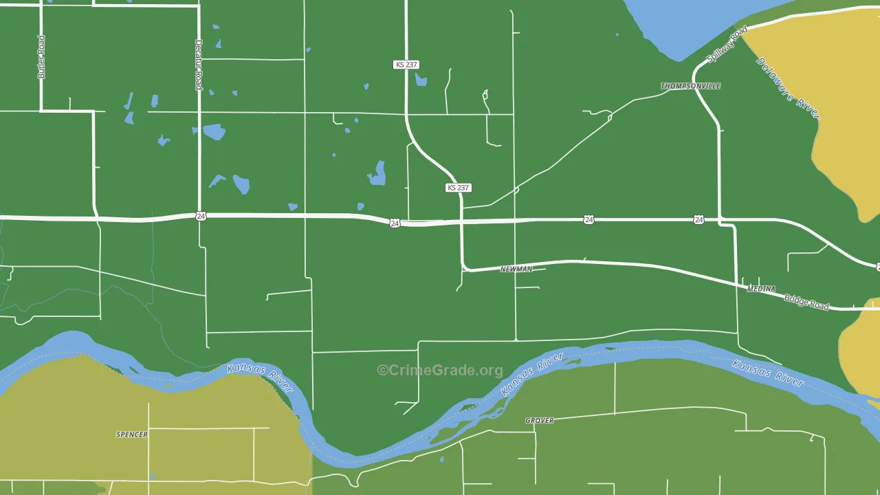 Newman, KS Map of Vandalism Rates