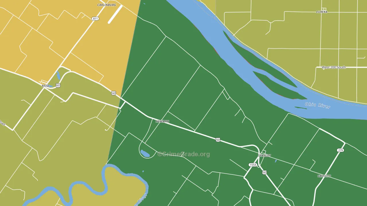 Newman, KY Map of Vandalism Rates