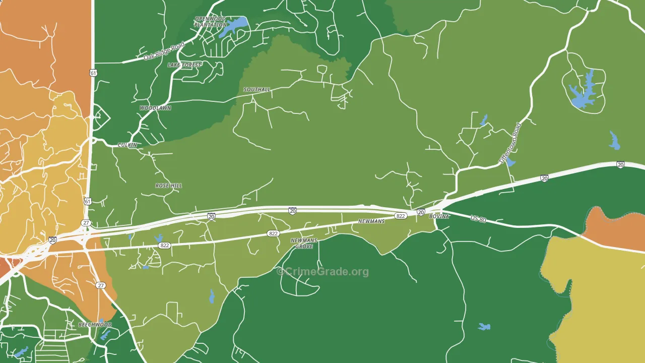 Newmans, MS Map of Vandalism Rates