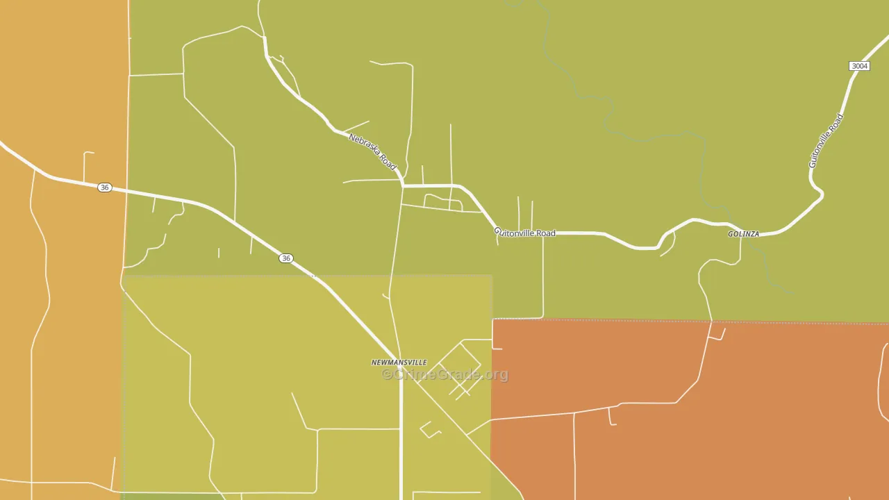 Newmansville, PA Map of Vandalism Rates