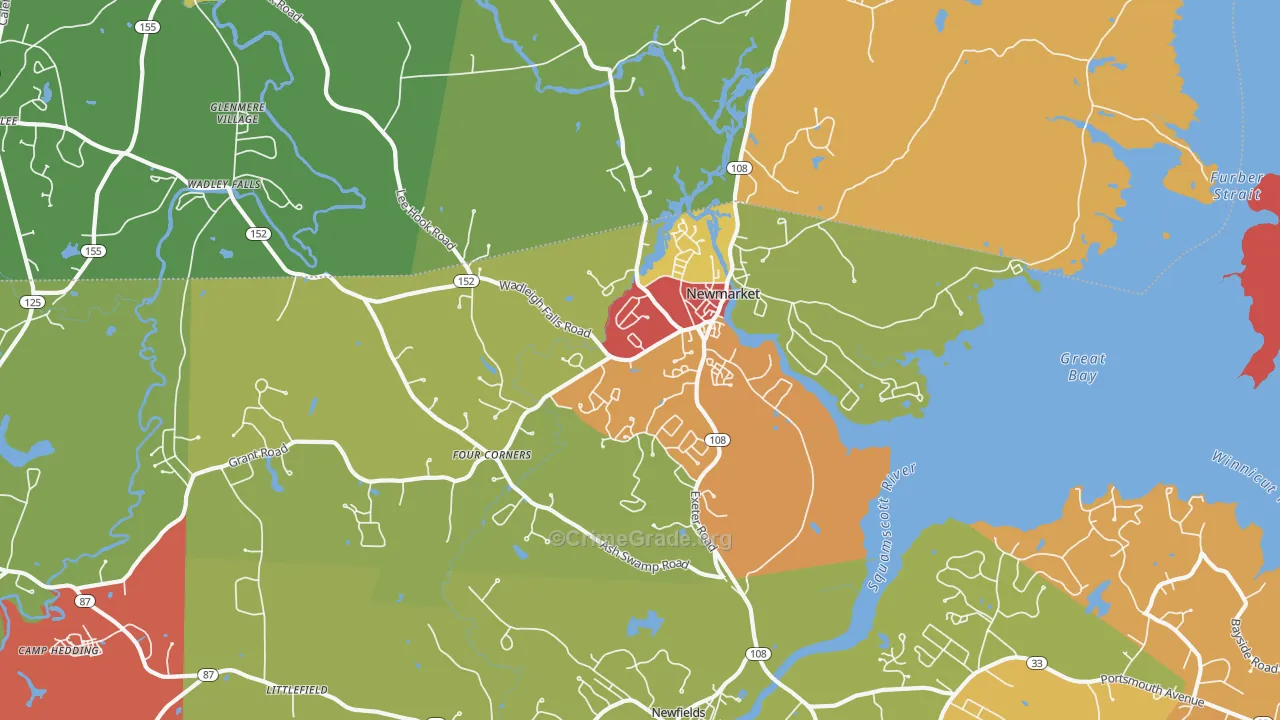 Newmarket, NH Map of Vandalism Rates