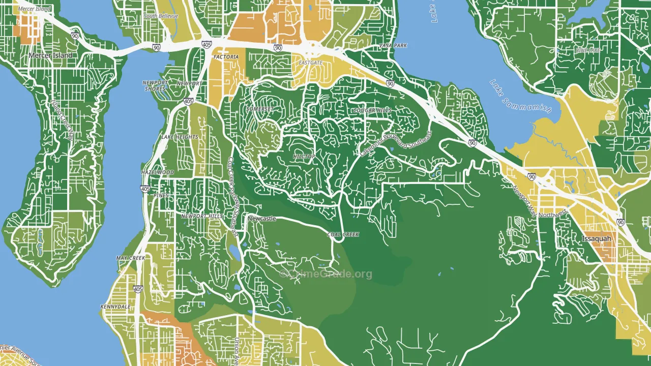 Newport, Bellevue, WA Map of Vandalism Rates