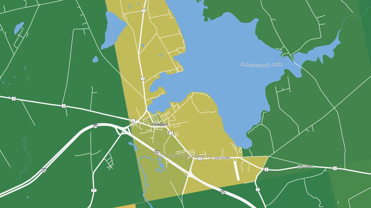 Newport, ME Map of Vandalism Rates