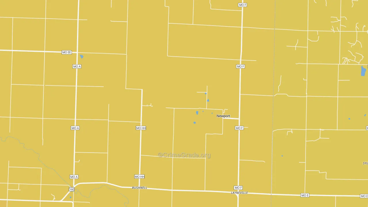 Newport, MO Map of Vandalism Rates