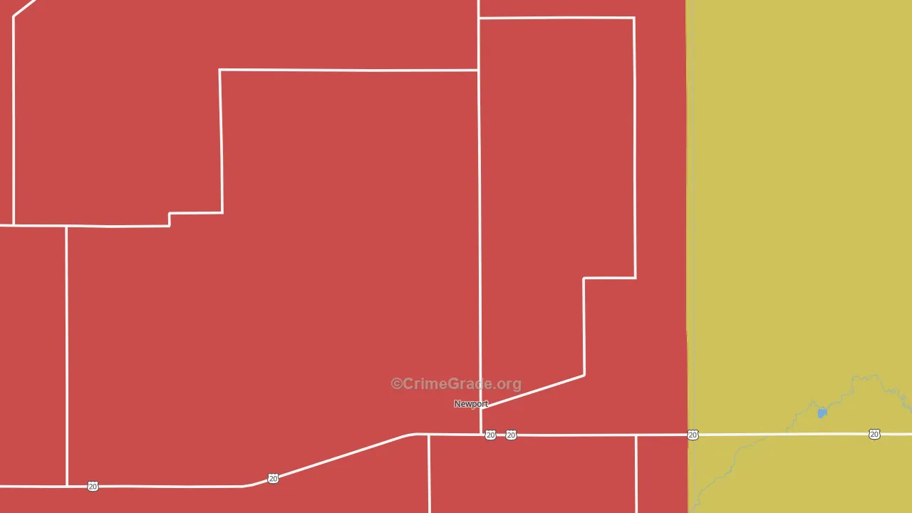 Newport, NE Map of Vandalism Rates