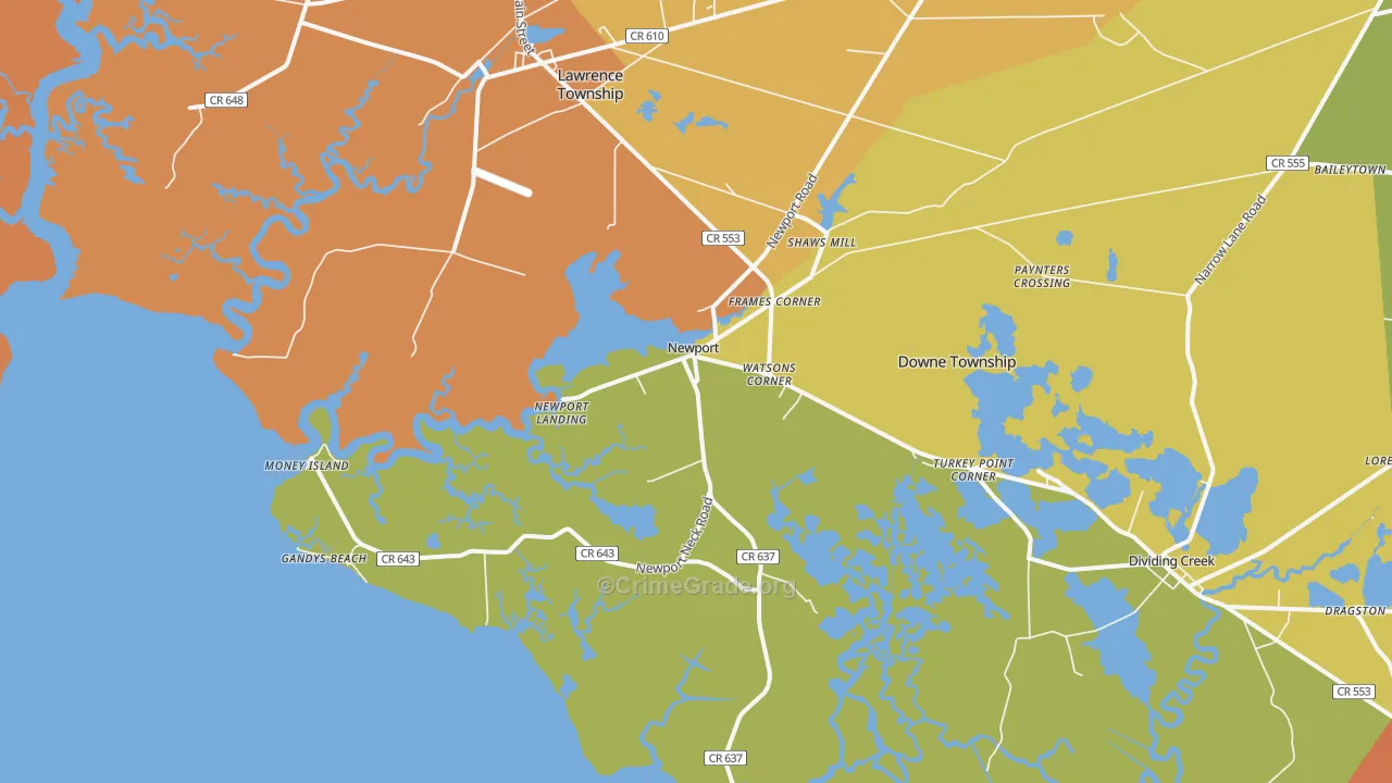 Newport, NJ Map of Vandalism Rates