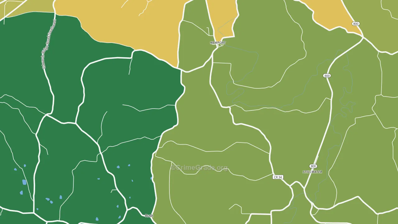 Newport, OH Map of Vandalism Rates