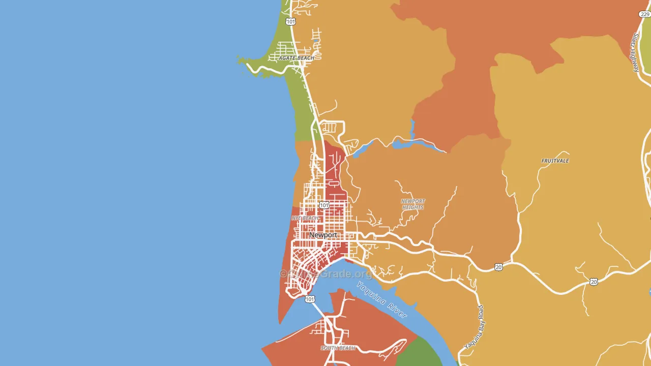 Newport, OR Map of Vandalism Rates