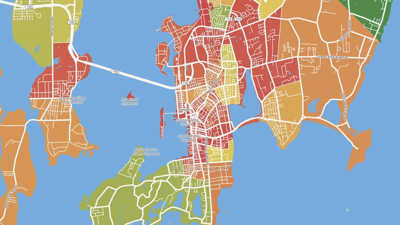 Newport, RI Map of Vandalism Rates