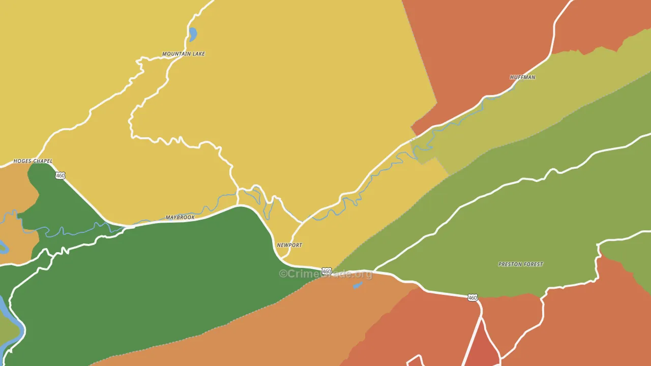 Newport, VA Map of Vandalism Rates