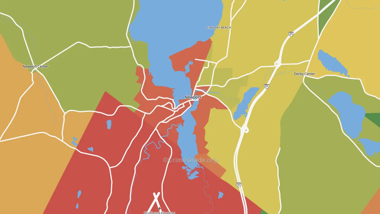Newport, VT Map of Vandalism Rates