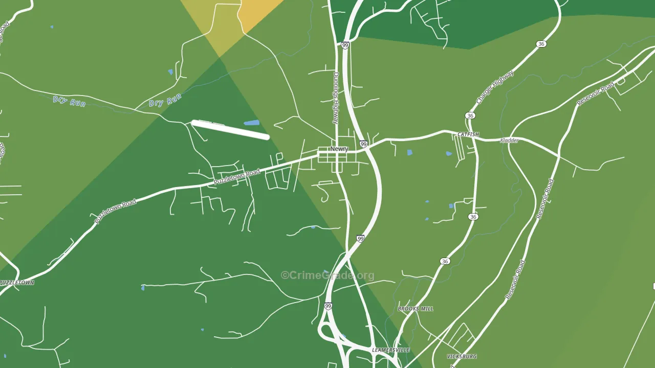 Newry, PA Map of Vandalism Rates