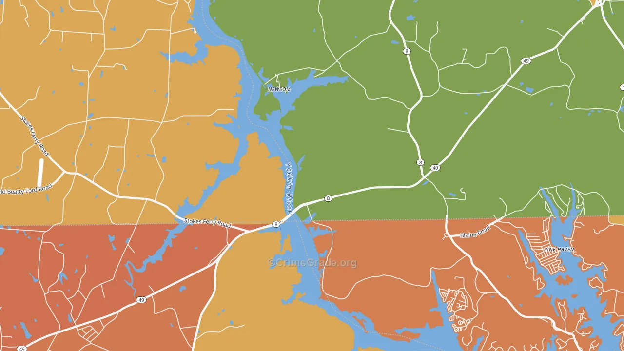 Newsom, NC Map of Vandalism Rates