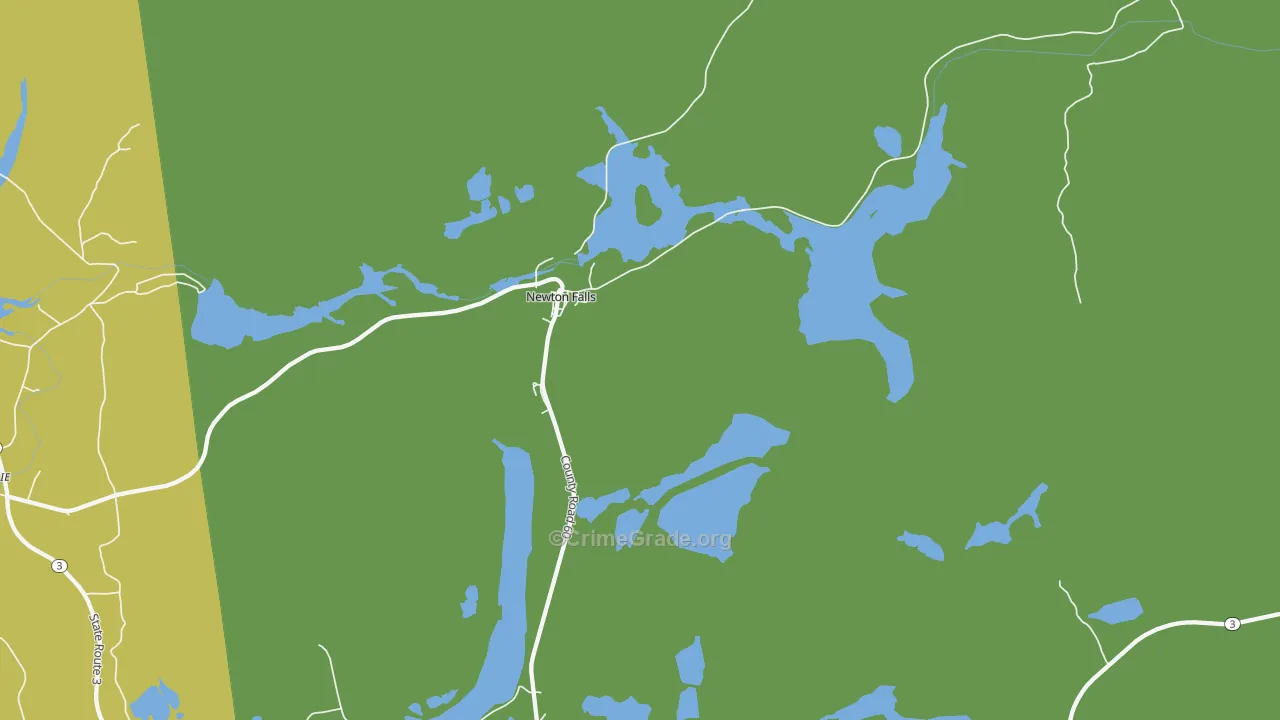 Newton Falls, NY Map of Vandalism Rates