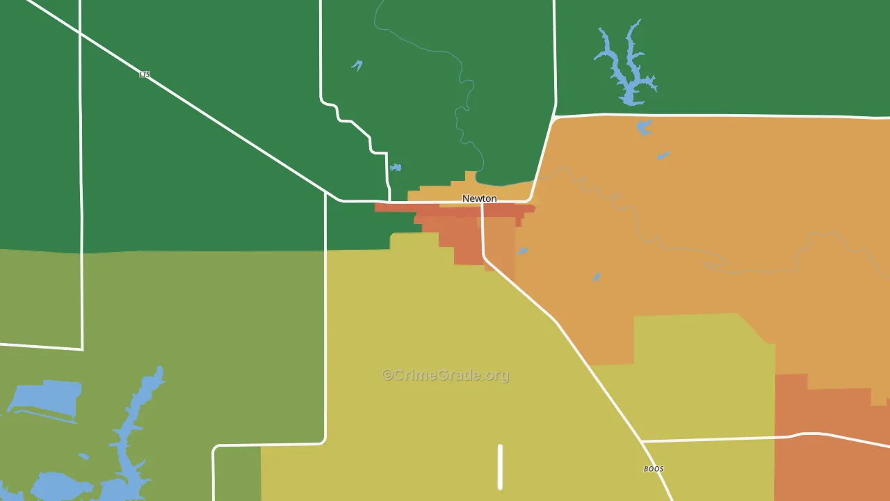 Newton, IL Map of Vandalism Rates