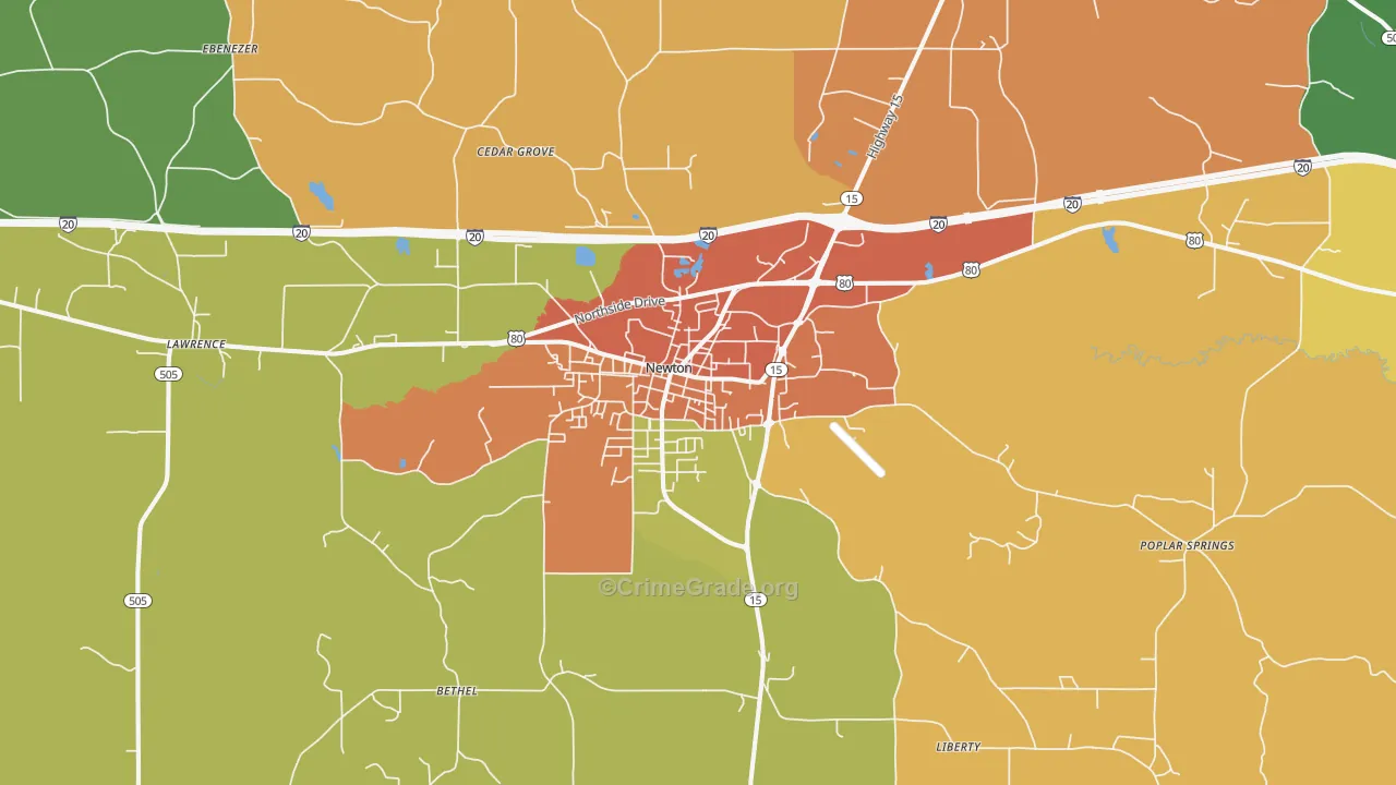 Newton, MS Map of Vandalism Rates