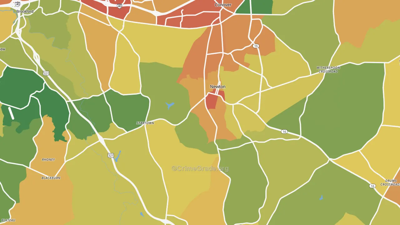 Newton, NC Map of Vandalism Rates