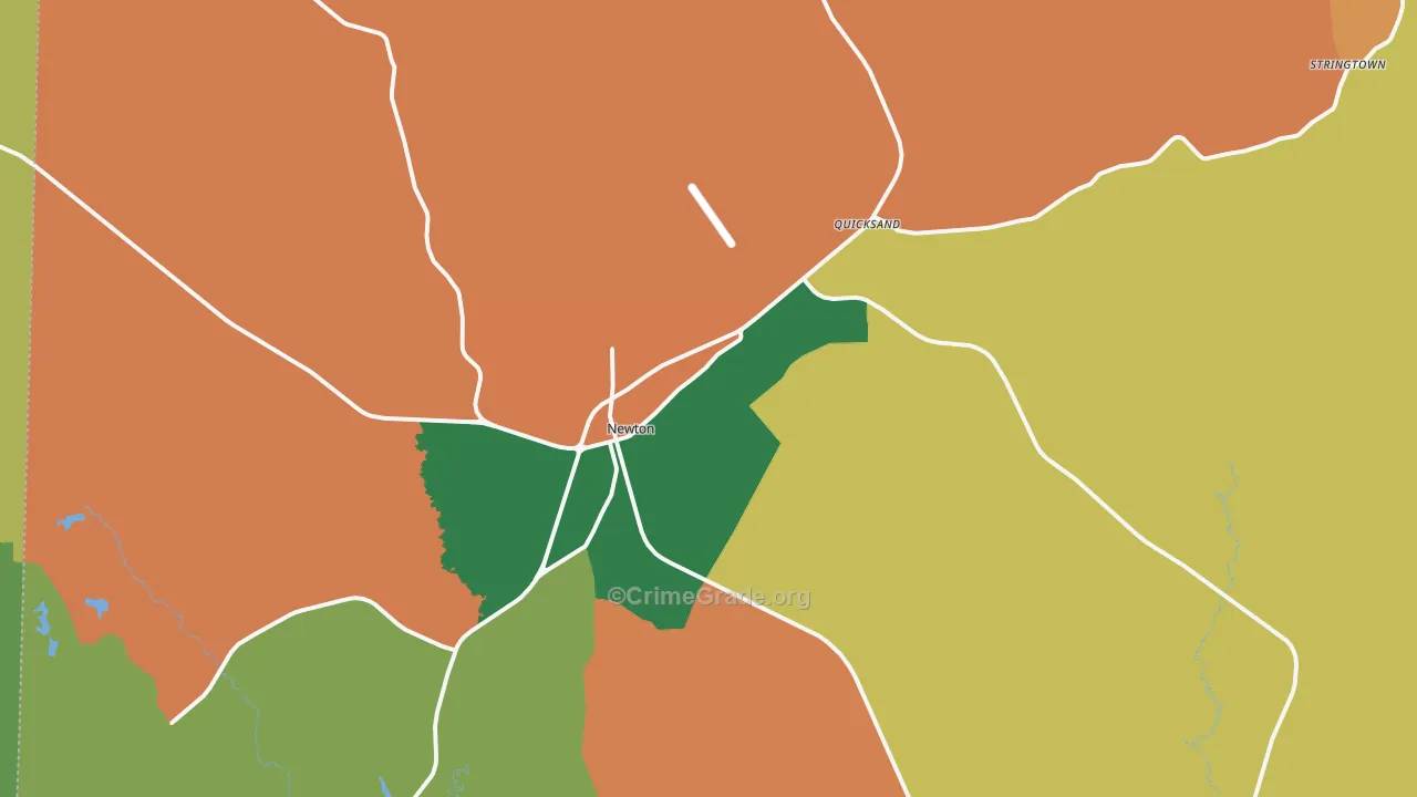Newton, TX Map of Vandalism Rates
