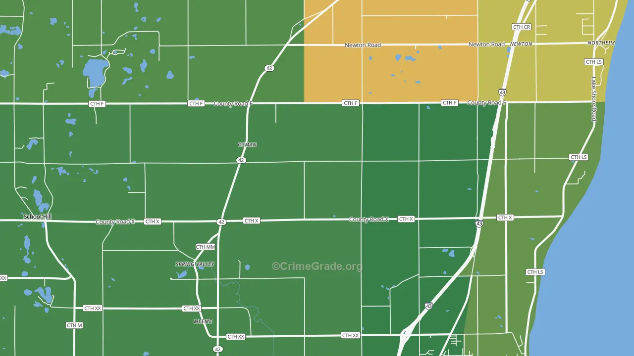 Newton, WI Map of Vandalism Rates
