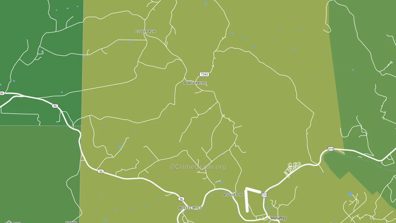Newtonburg, PA Map of Vandalism Rates