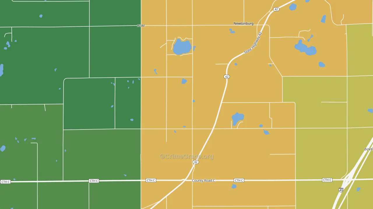 Newtonburg, WI Map of Vandalism Rates