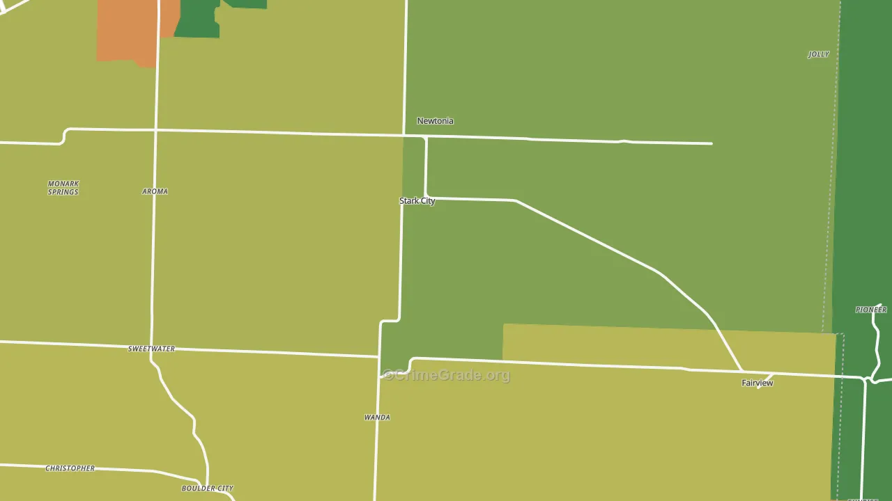 Newtonia, MO Map of Vandalism Rates