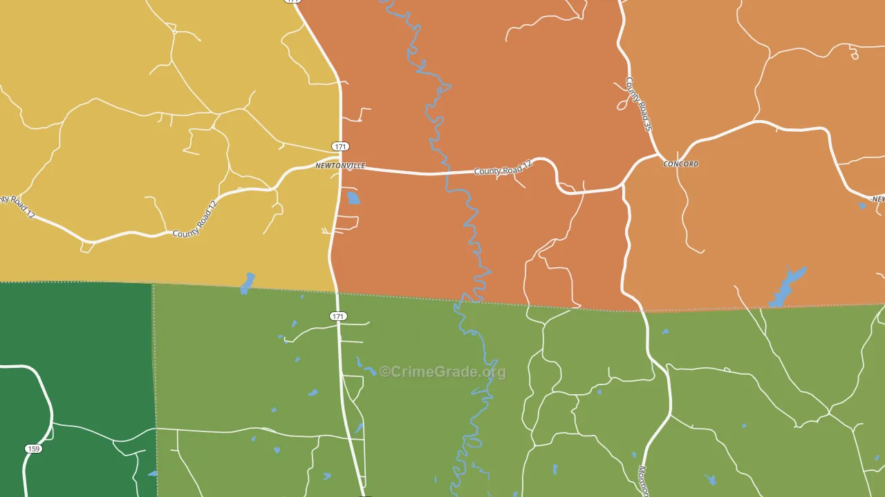 Newtonville, AL Map of Vandalism Rates