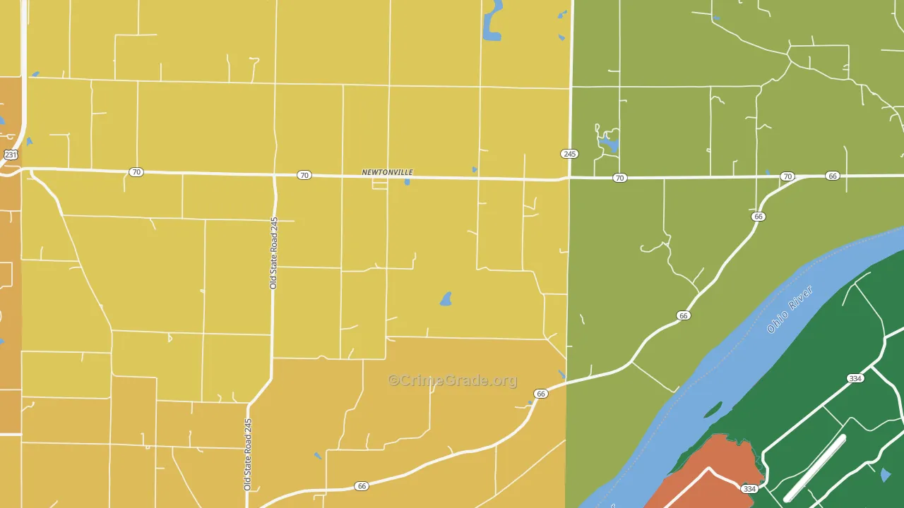 Newtonville, IN Map of Vandalism Rates