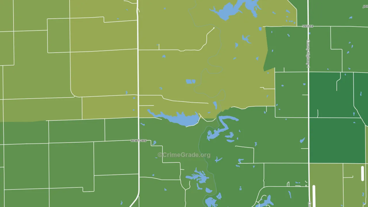 Newtown, IL Map of Vandalism Rates